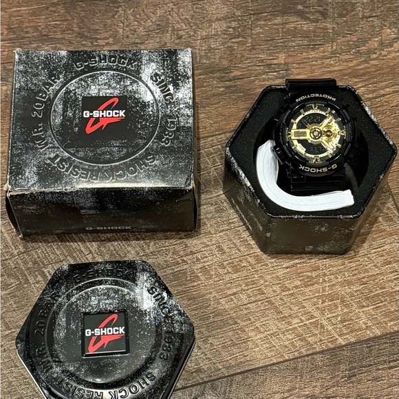 NWT CASIO G SHOCK ANALOG DIGITAL BLACK RESIN STRAP WATCH - Picture 4 of 7